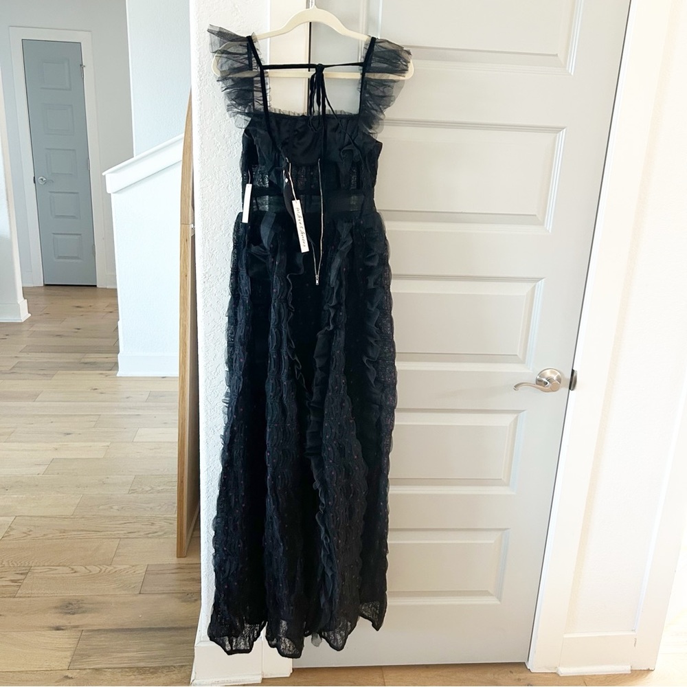 NWT For Love & Lemons Janelle Tulle Ruffle Polka Dot Maxi Dress - Picture 8 of 8